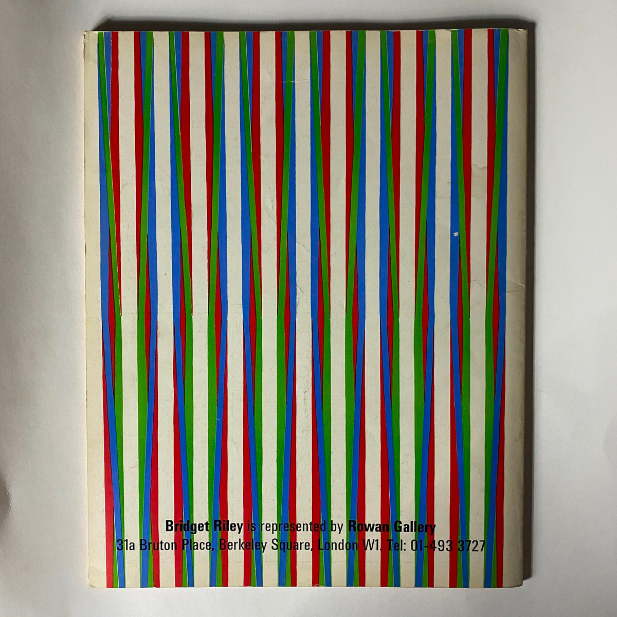 Cover of VTG Studio International Magazine July 1971 featuring colorful vertical stripes in red, blue, green, and white, with text indicating representation by Rowan Gallery.