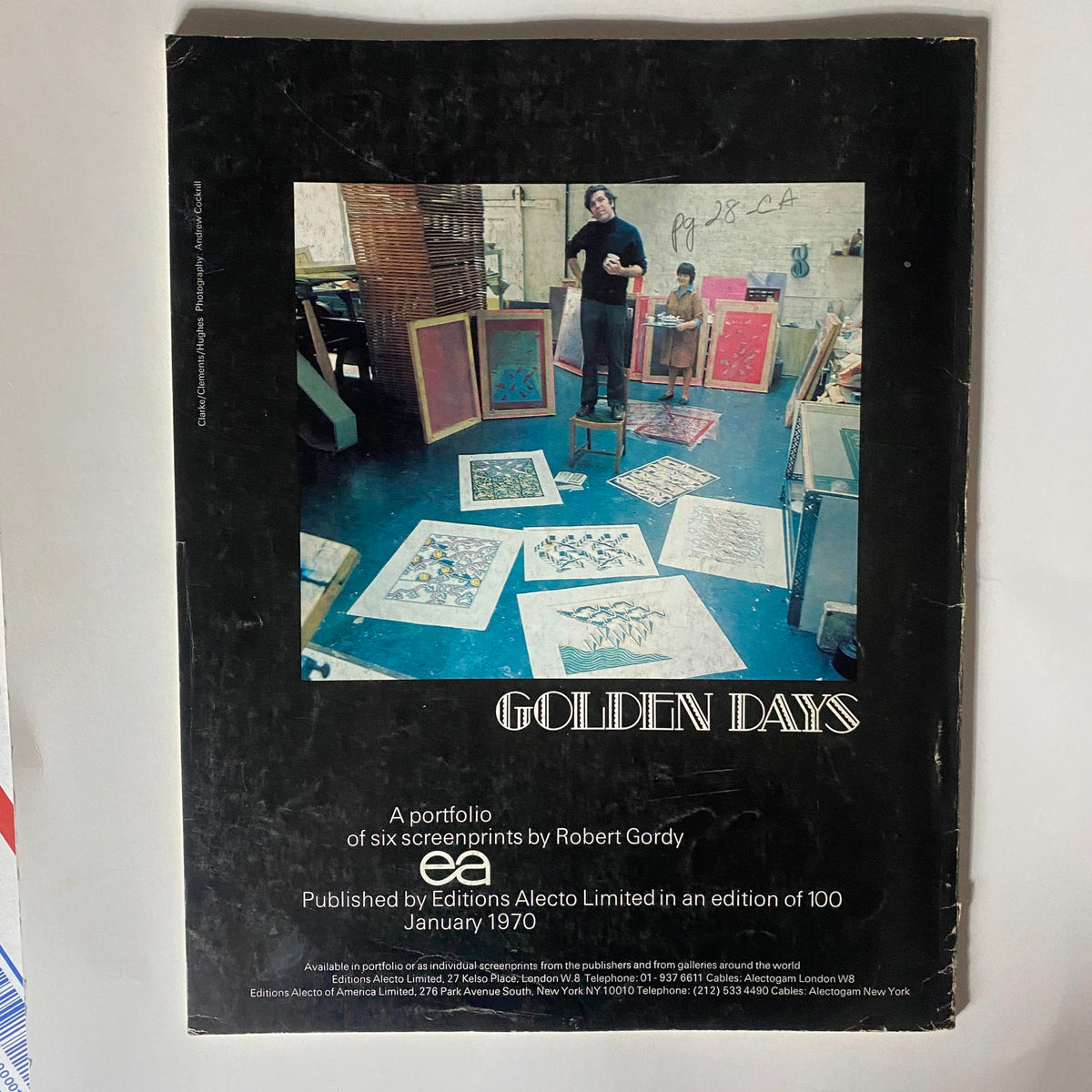 Back cover of the VTG Studio International Magazine January 1970 showcasing a portfolio of screenprints by Robert Gordy.
