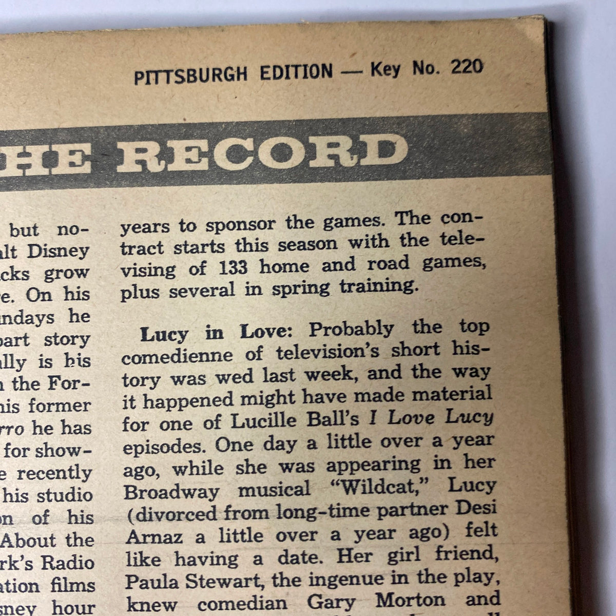 Pittsburgh Edition header of TV Guide Magazine from November 25, 1961, showcasing local programming and entertainment news.