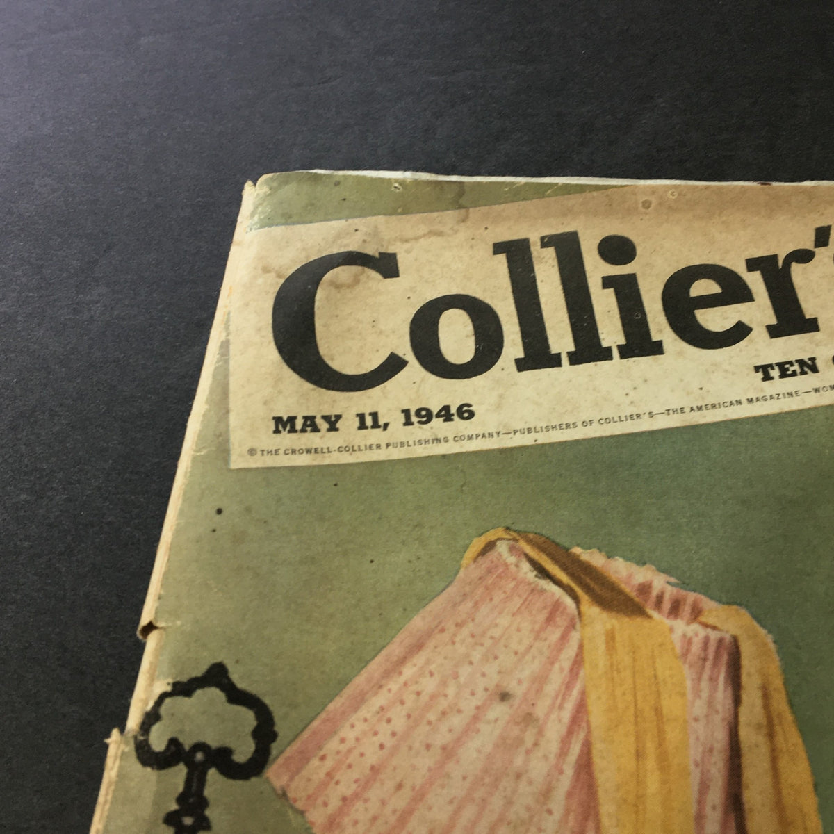 Cover of VTG Collier's Magazine dated May 11, 1946 featuring the title and a vintage illustration.