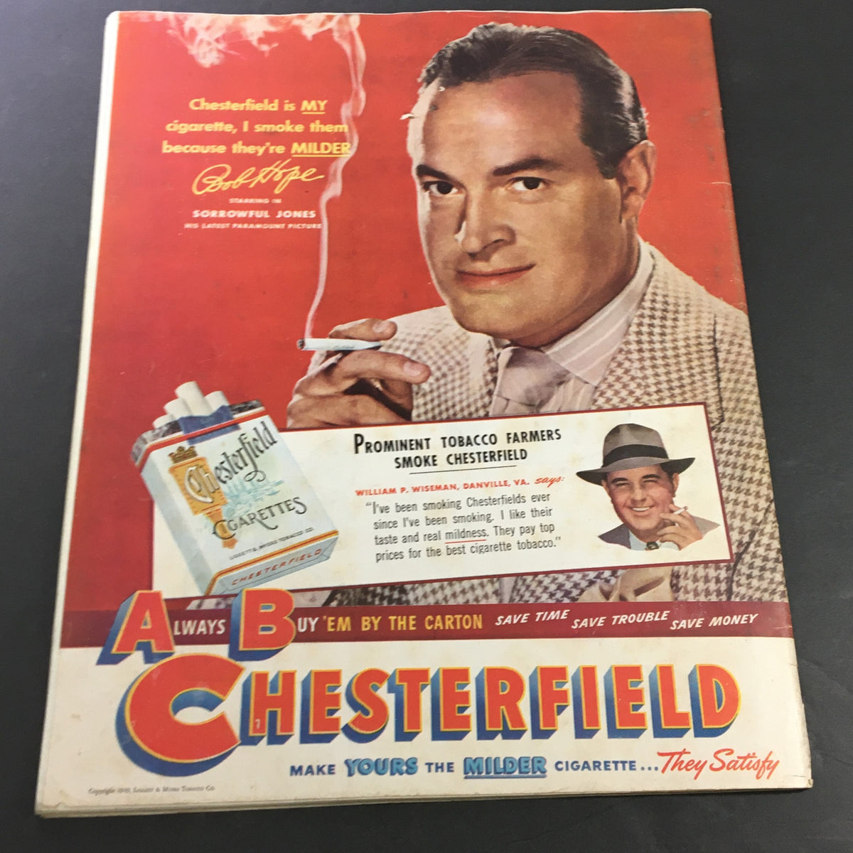 Collier's Magazine June 11 1959 cover featuring Soborful Jones endorsing Chesterfield cigarettes, illustrating mid-century advertising strategies for popular tobacco products.
