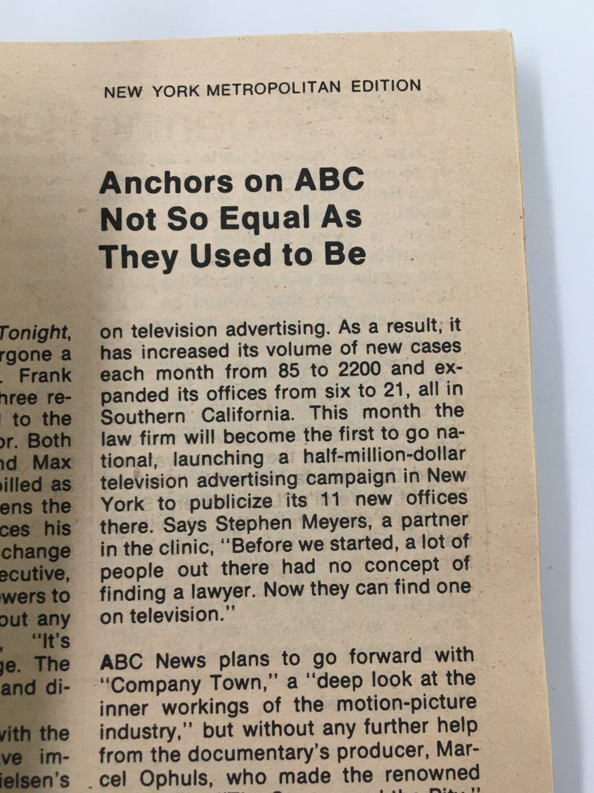 Another page from the TV Guide Magazine January 20, 1979, New York Metropolitan Edition, featuring an article about television advertising and changes in the industry.