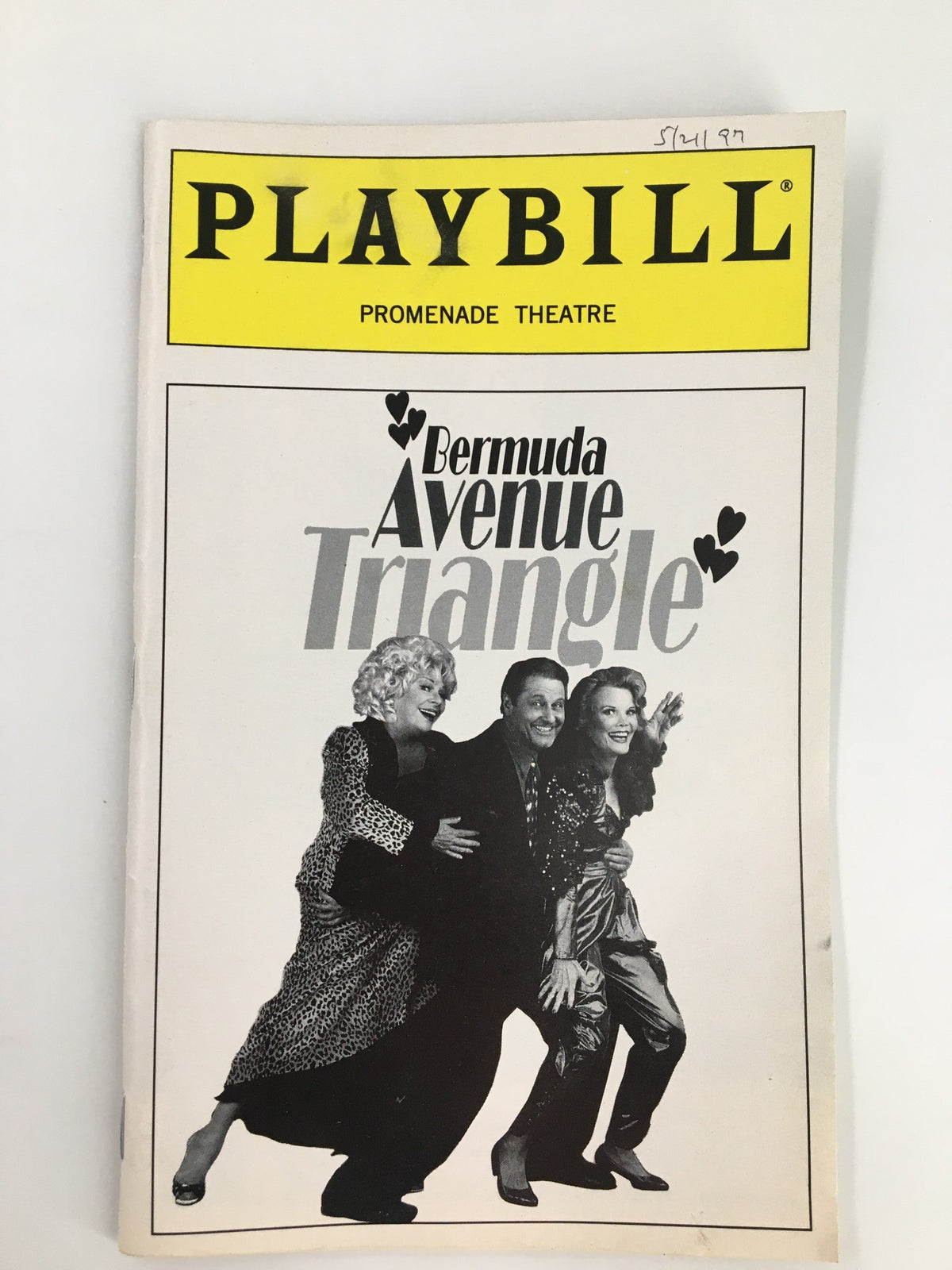 1997 Playbill from The Promenade Theatre featuring Renee Taylor in Bermuda Avenue Triangle, showcasing the cover design with cast members.