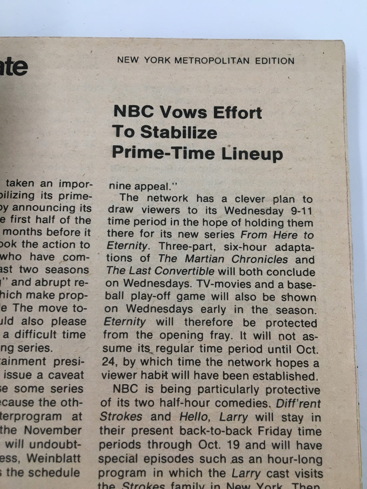 Another inside page from TV Guide Magazine July 14 1979 discussing NBC's prime-time lineup stabilization efforts, capturing the essence of television history in the late '70s.