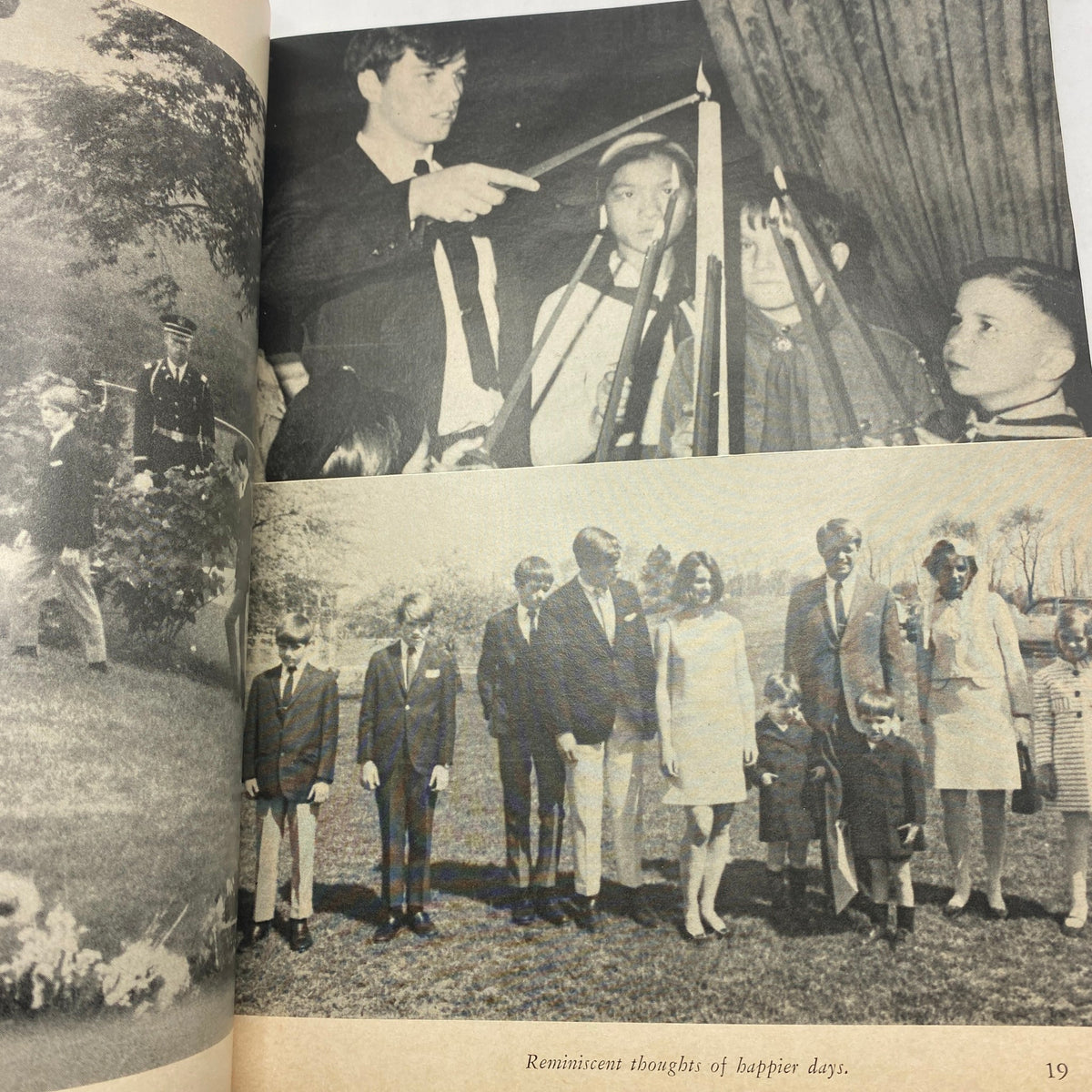 A poignant interior layout of 'United in Grief: Three Widows Share Their Sorrow,' illustrating a solemn memorial service, capturing the emotions of families and friends in an era of mourning.