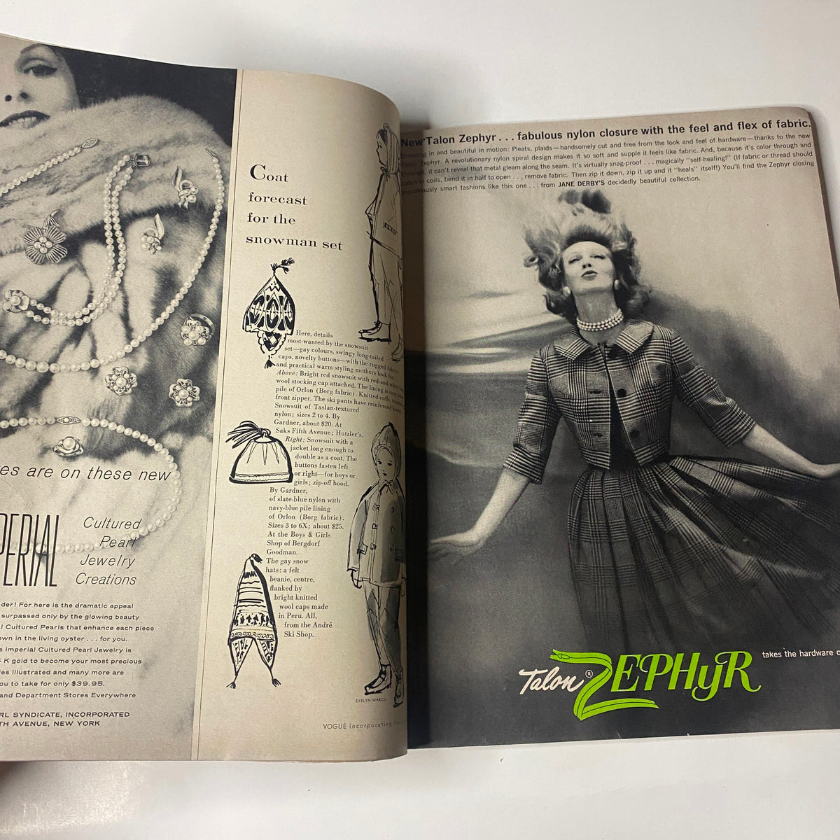 October 1, 1960 issue of Vogue Magazine featuring a vintage fashion spread with an elegant model dressed in a stylish outfit, showcasing the creative designs and artistic photography by Irving Penn.