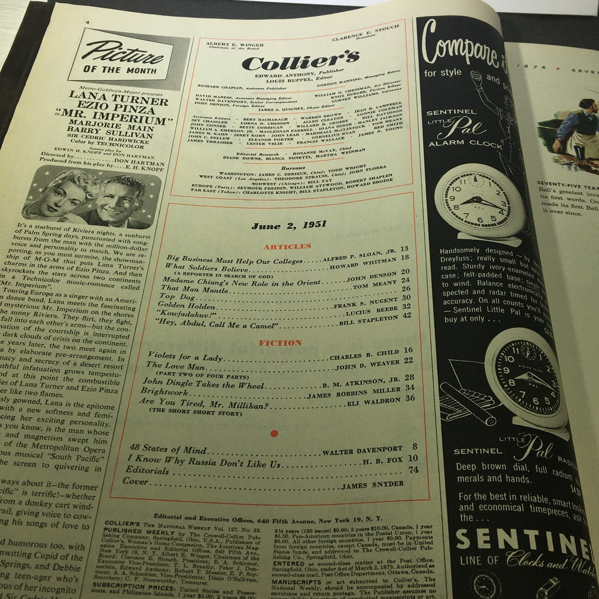 Vintage Collier's Magazine June 2 1951 Big Business Must Help Our Colleges