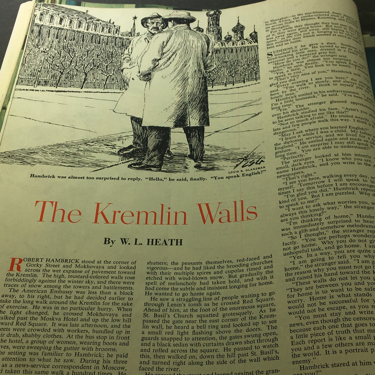 Collier's Magazine March 29 1952 presenting an article titled 'The Kremlin Walls' discussing encounters in Moscow.