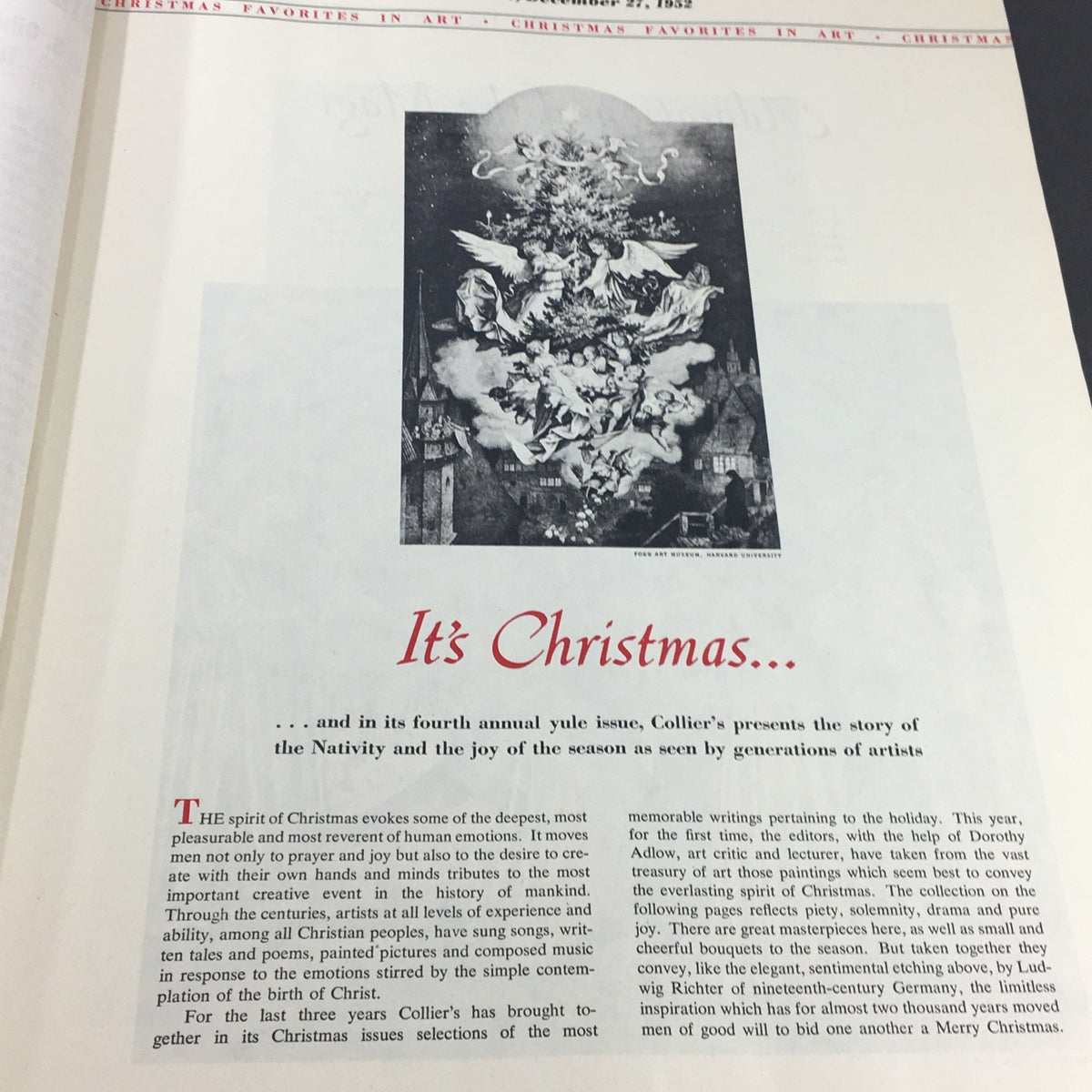 Vintage Collier's Magazine December 27 1952 An Album of Favorite Christmas Art