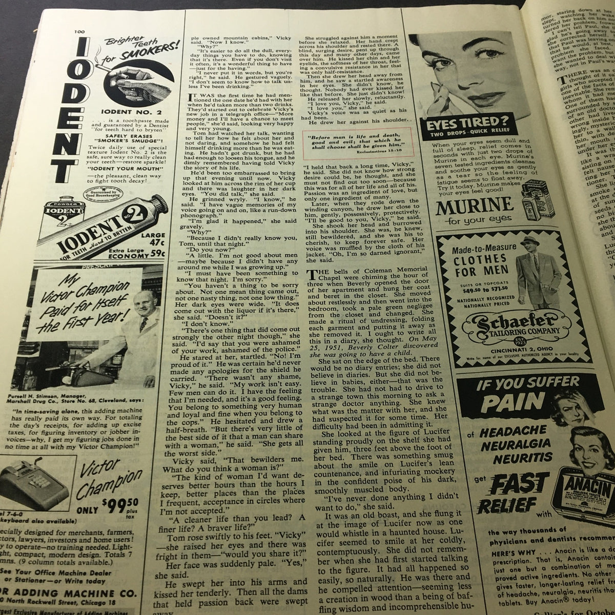 Page featuring advertisements and text from VTG Collier's Magazine October 16 1953, showcasing vintage products and storytelling.
