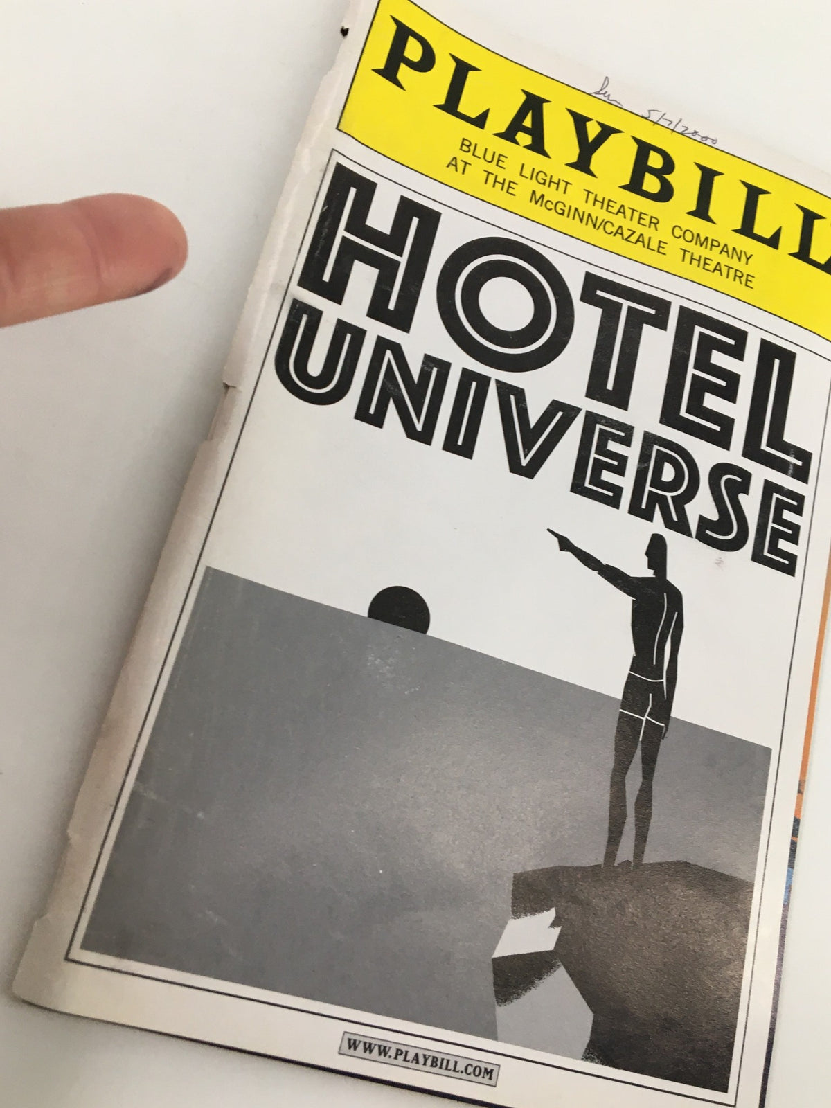 2000 Playbill The McGinn/Cazale Theatre for the production 'Hotel Universe', showcasing a striking cover design with artistic illustrations.