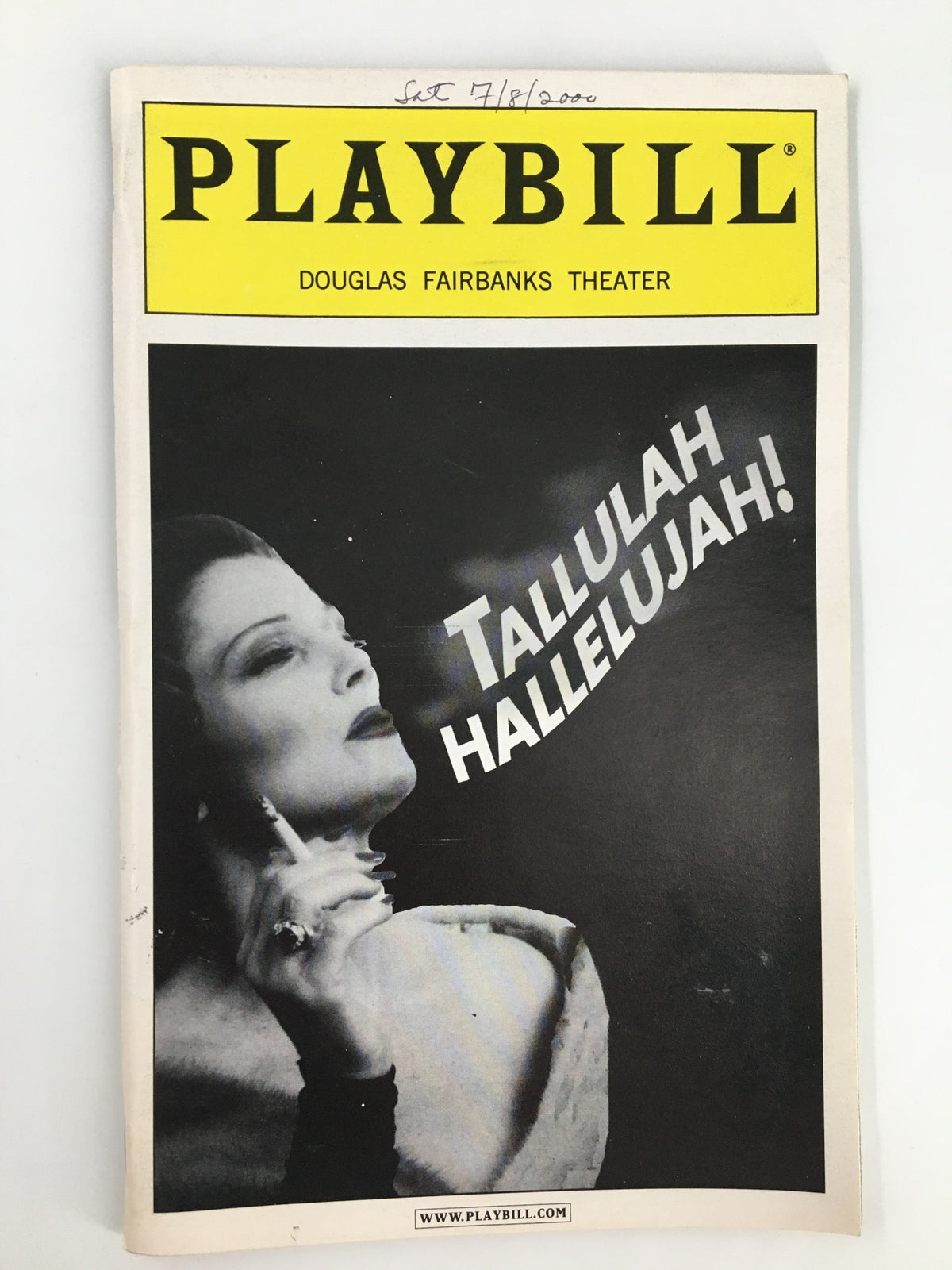 2000 Playbill from Douglas Fairbanks Theater featuring Tova Feldshuh in the production of Tallulah Hallelujah!