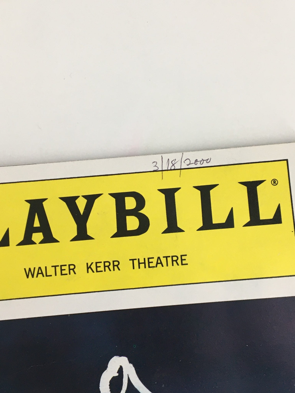 Close-up of the 2000 Playbill header for 'A Moon for the Misbegotten' at Walter Kerr Theatre, showcasing the date March 18, 2000.
