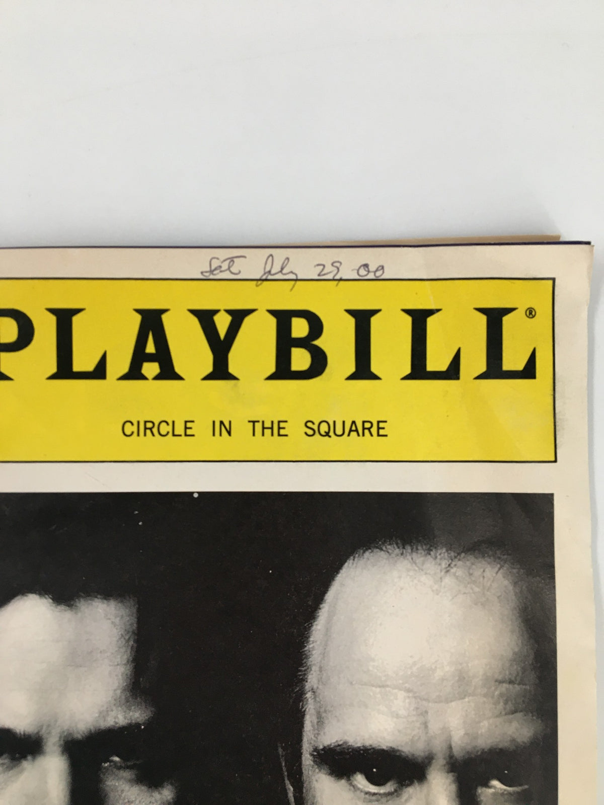 Close-up of the 2000 Playbill for True West, highlighting the title and minor handwritten notes on the top corner.