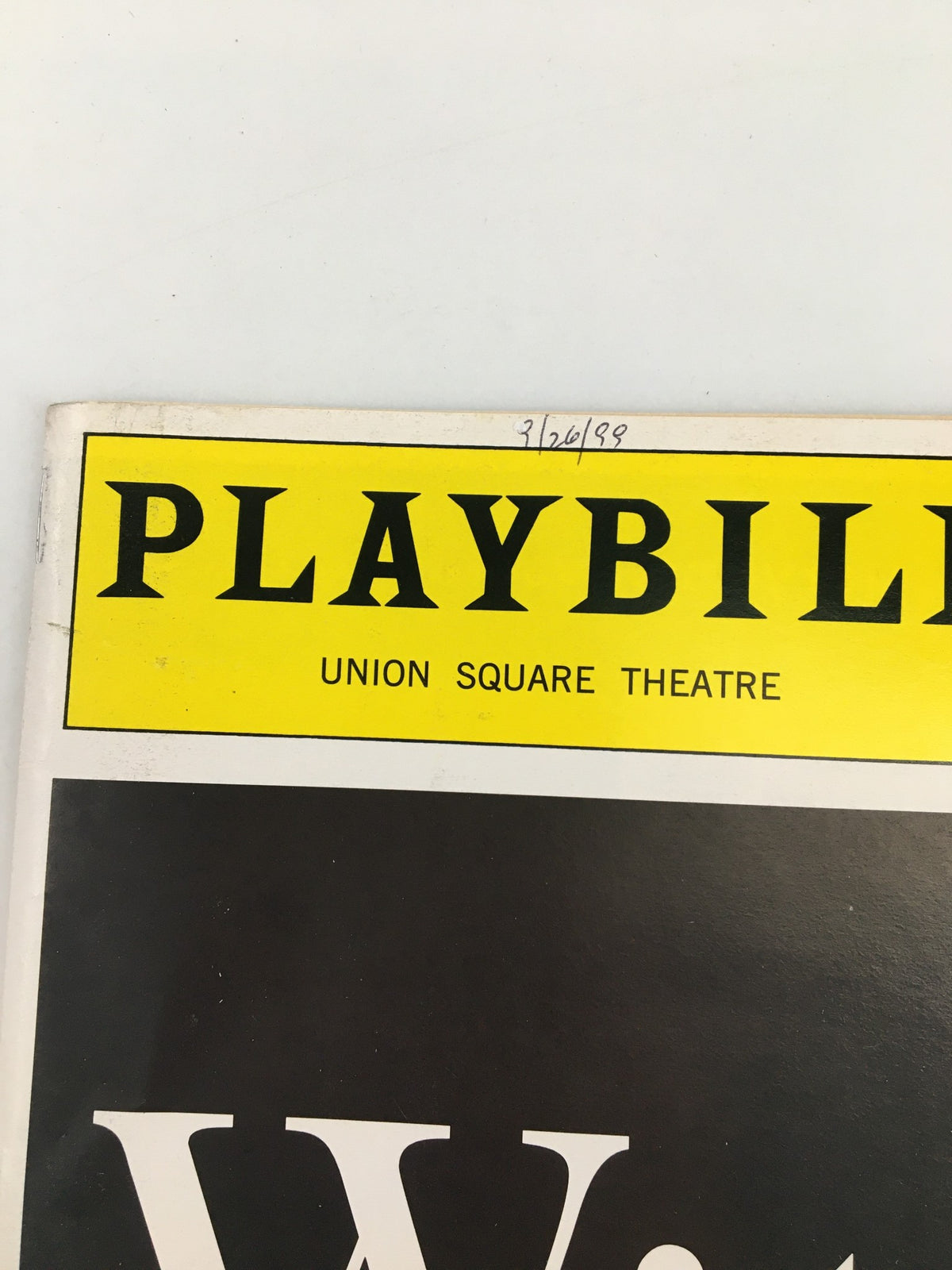 Close-up of the 1999 Playbill from Union Square Theatre, highlighting the title 'Wit' by Margaret Edson, featuring Judith Light's performance.