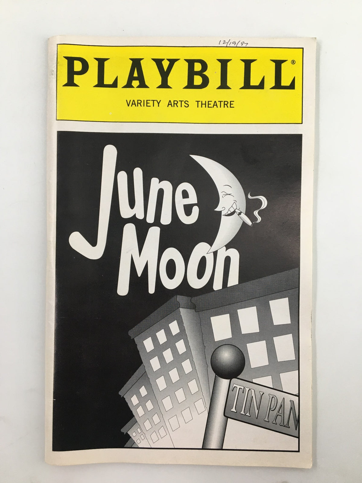 1997 Playbill for June Moon at the Variety Arts Theatre featuring a whimsical cover design.
