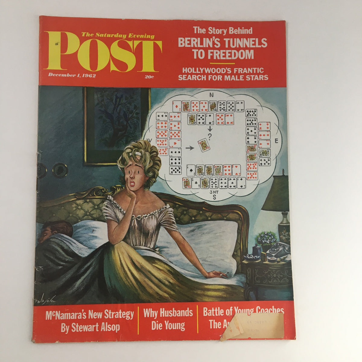 The Saturday Evening Post December 1, 1962 cover featuring an illustration related to the article "The Story Behind Berlin's Tunnels to Freedom" alongside other magazine highlights.