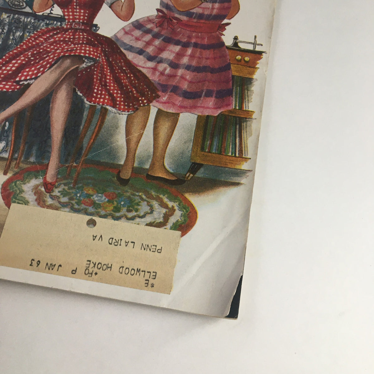 Close-up of The Saturday Evening Post cover from May 12, 1962, highlighting the vintage fashion and art style of the era, featuring two women in distinct outfits and a hint of the magazine's nostalgic appeal.