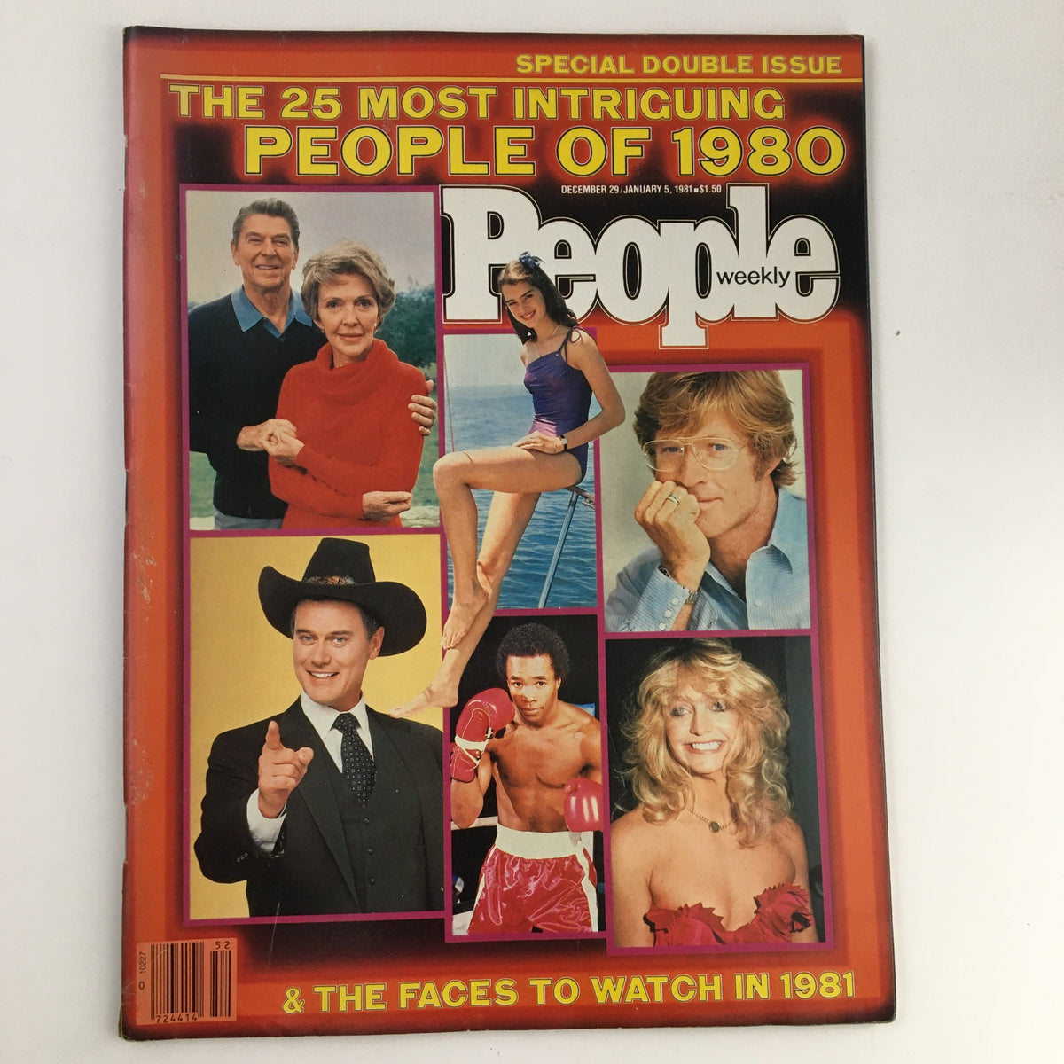 Cover of People Weekly Magazine December 29, 1980 featuring Ronald Reagan and Nancy Reagan, alongside notable personalities, highlighting 'The 25 Most Intriguing People of 1980'.