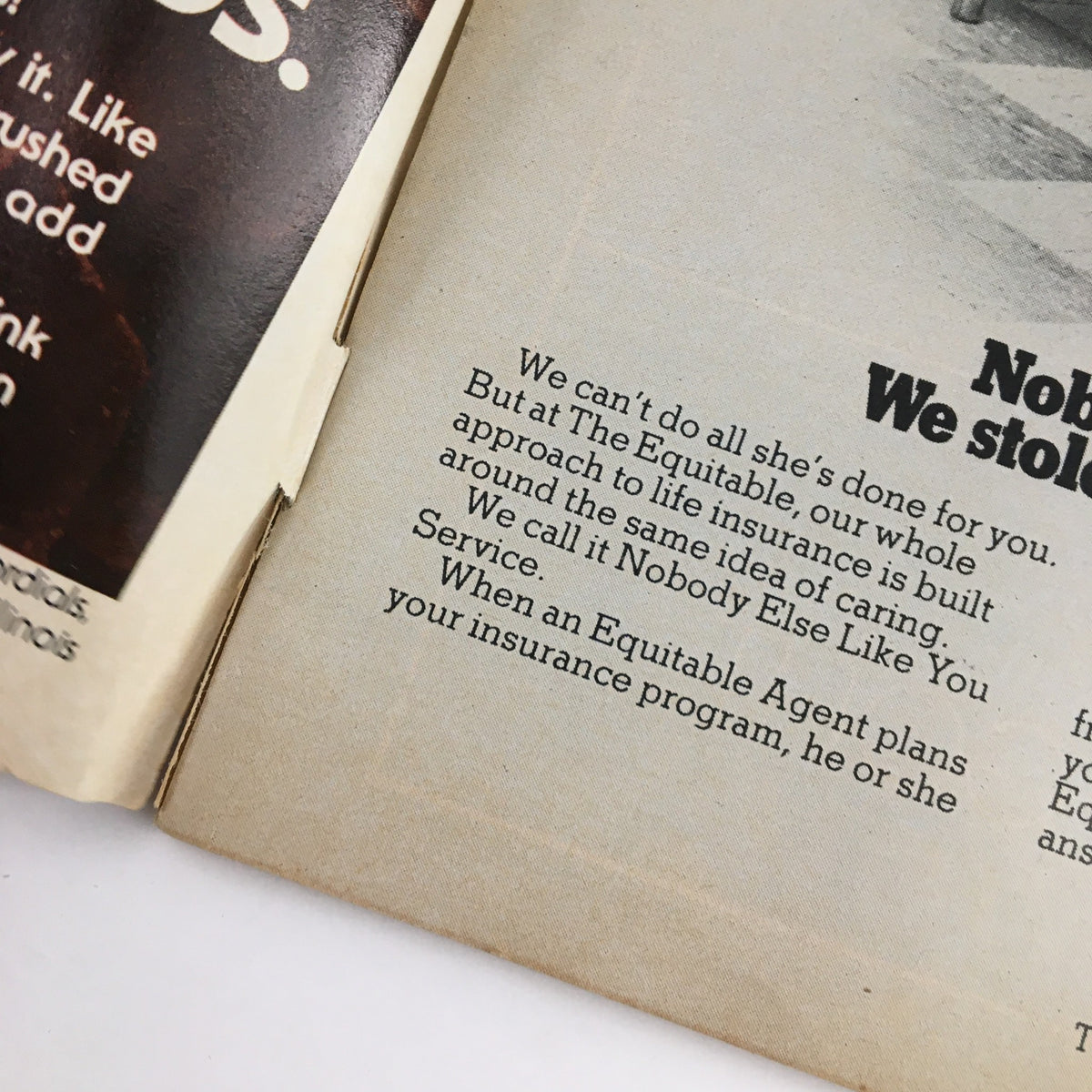 Inside page of People Weekly Magazine May 23, 1977, with an advertisement showing the importance of personalized insurance services.