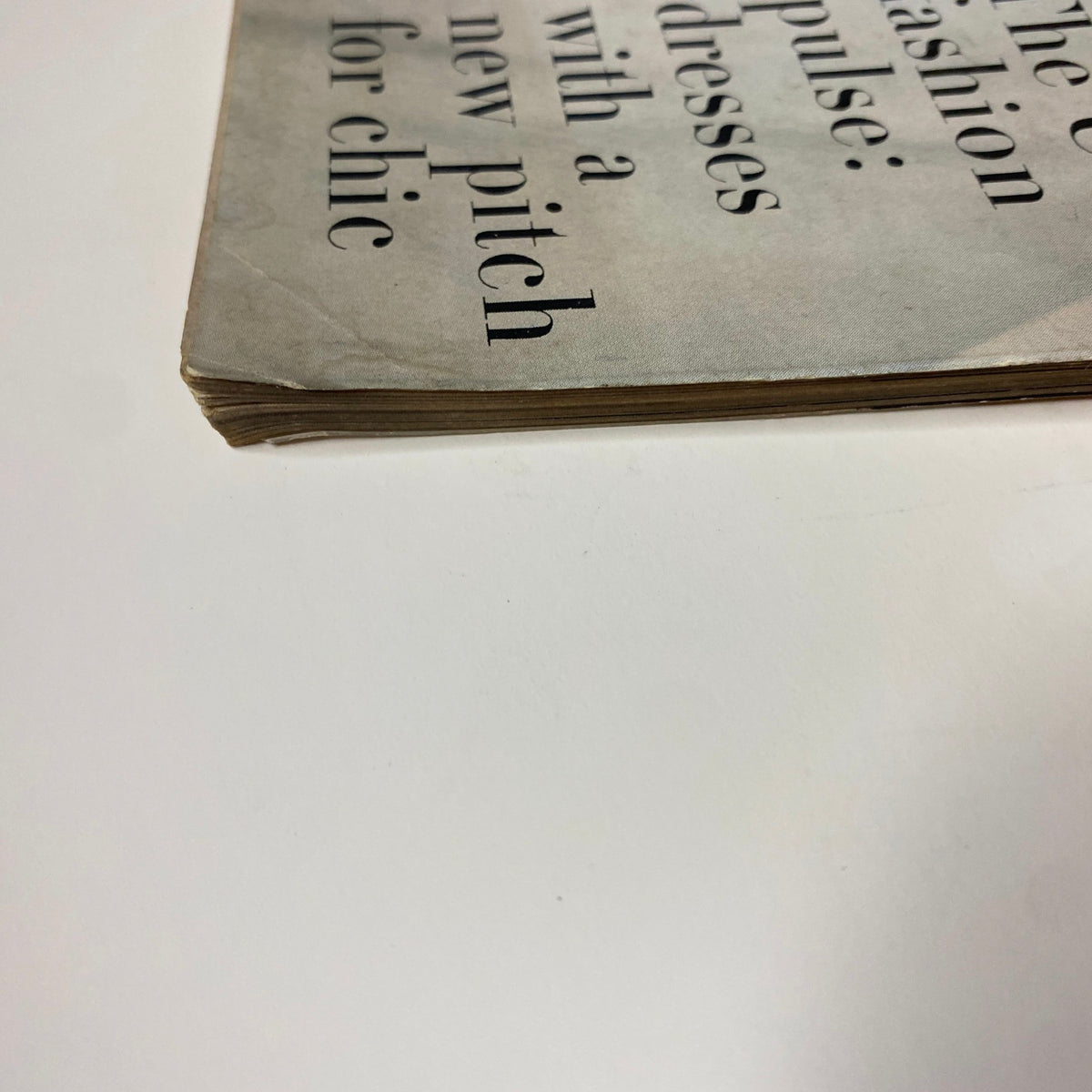 Vogue Magazine March 1, 1963 Anne De Zogheb Cover by Irving Penn showing the aged edges of the magazine with visible signs of vintage wear, highlighting its collectible nature.