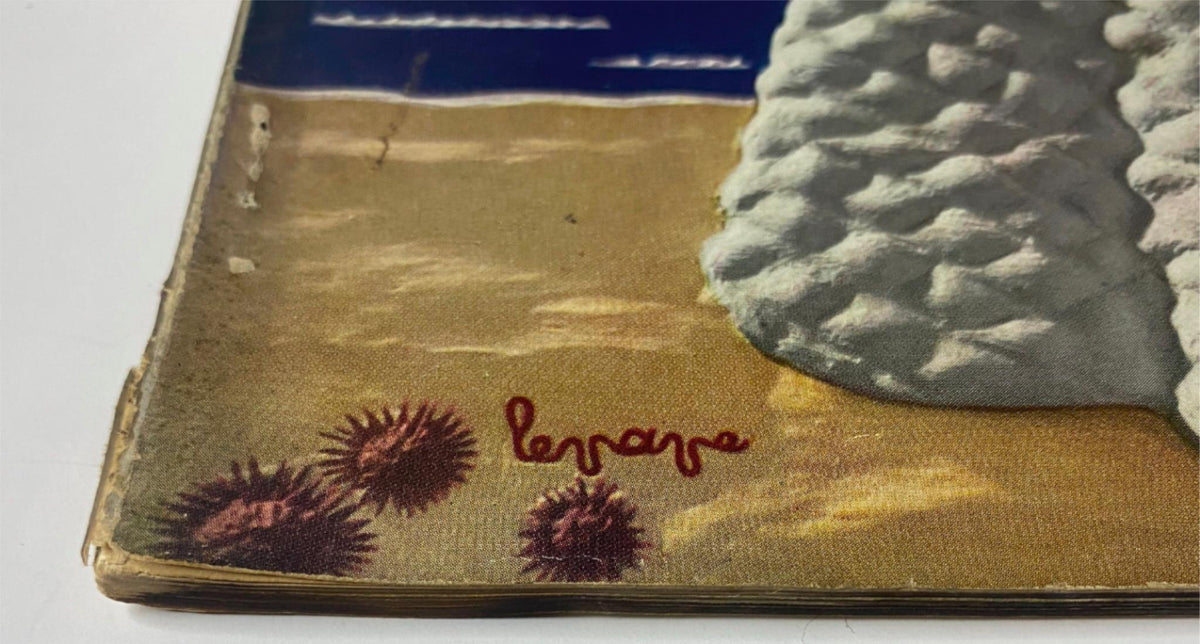 Close-up of the signature from Georges Lepape featured in the Vogue Magazine July 1, 1938 cover design, emphasizing the artist's distinctive style in fashion illustration.
