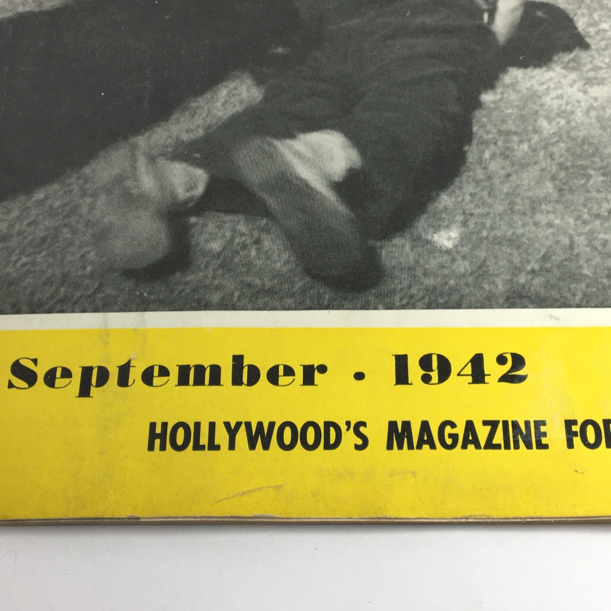 Close-up view of the VTG Home Movies Magazine September 1942 #9 Vol 9 title and bottom section, displaying the magazine's vintage aesthetic and historical context in amateur filmmaking.
