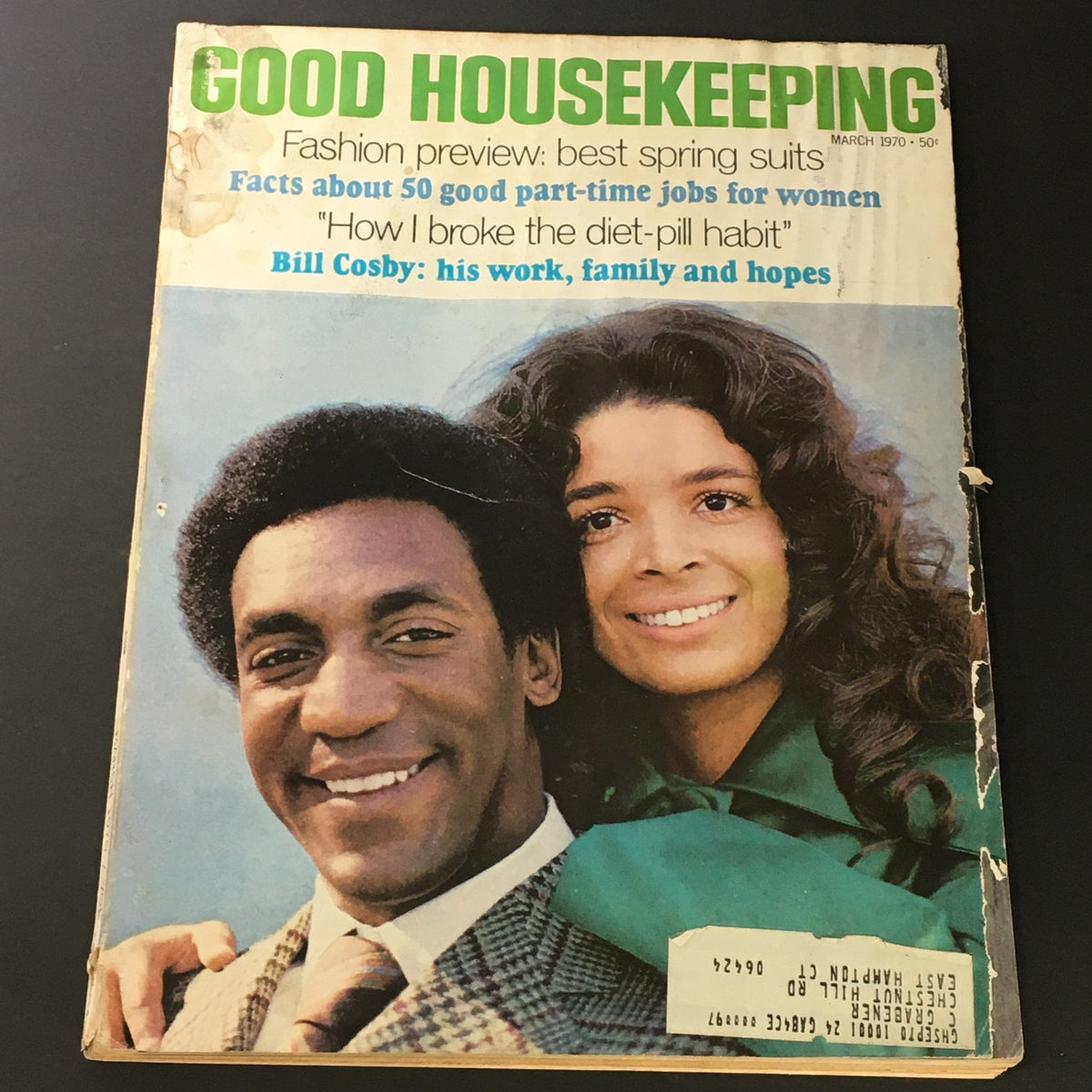 Vintage Good Housekeeping Magazine March 1970 Vol 170 #3 Bill Cosby & Camille Cosby