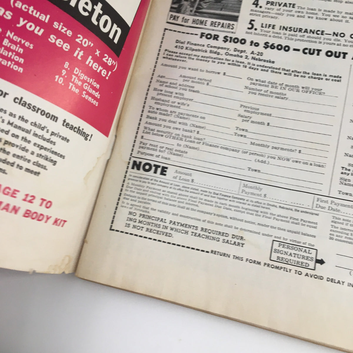Inside page of VTG The Instructor Magazine January 1959 displaying advertisement and information relevant to the educational theme of the publication.