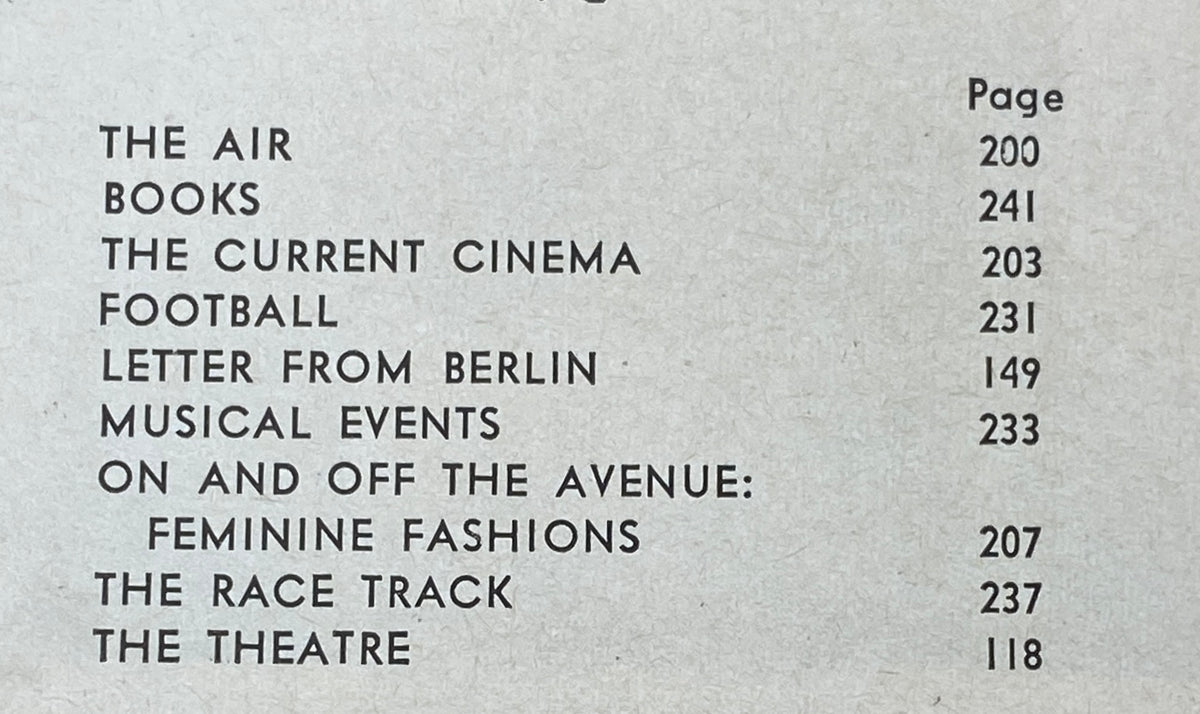 Table of contents page from The New Yorker Complete Magazine October 15, 1966, listing various sections including articles on music, theatre, and current cinema.