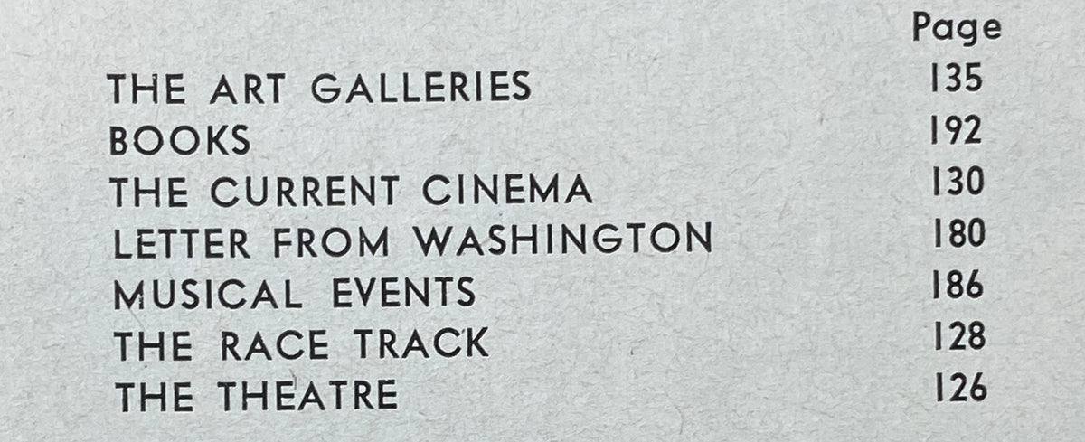 Contents page of The New Yorker magazine dated April 23, 1966, listing topics such as The Art Galleries, Books, Current Cinema, and Theatre.