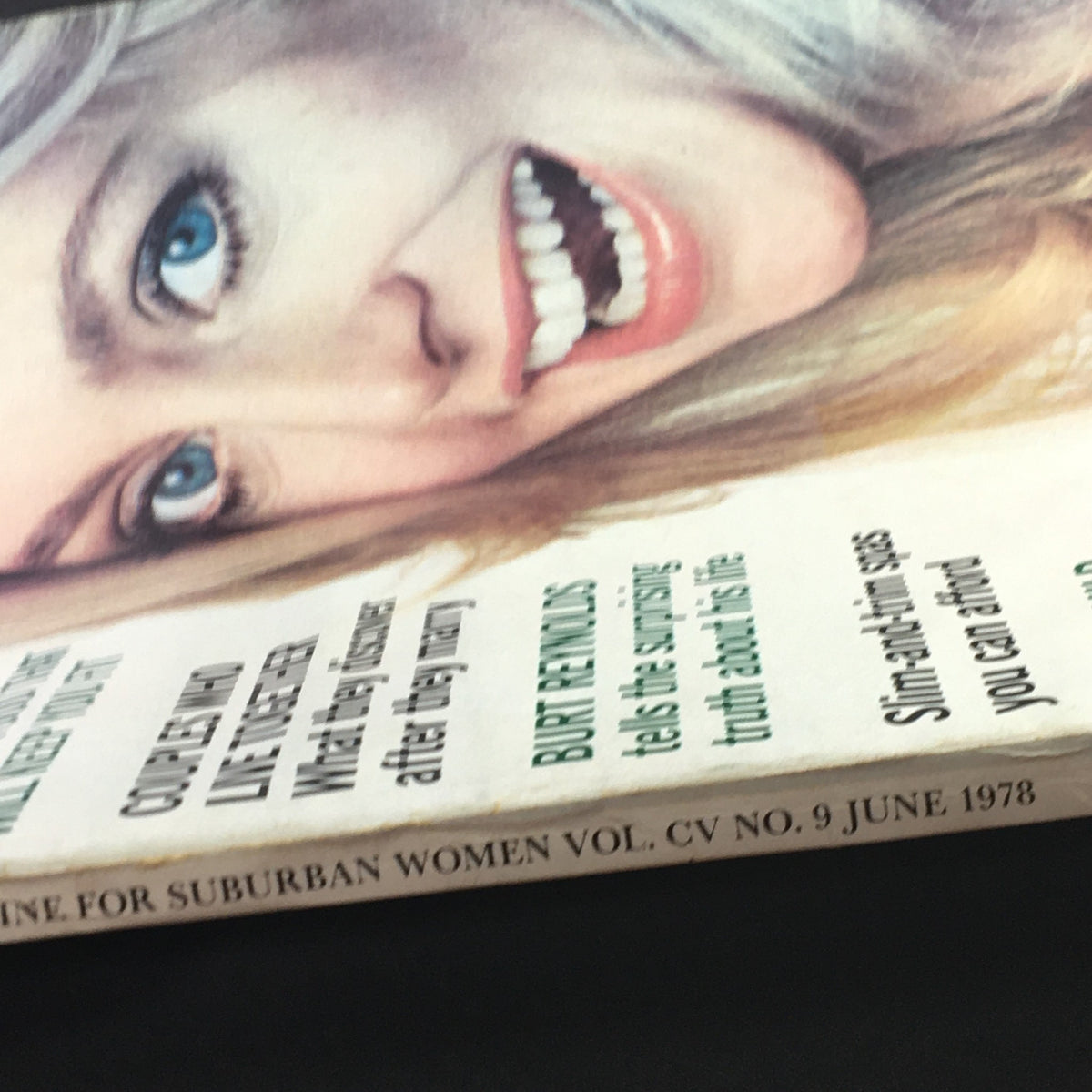Close-up shot of the McCall's Magazine June 1978 Vol CV #9 cover featuring Goldie Hawn's smiling portrait.