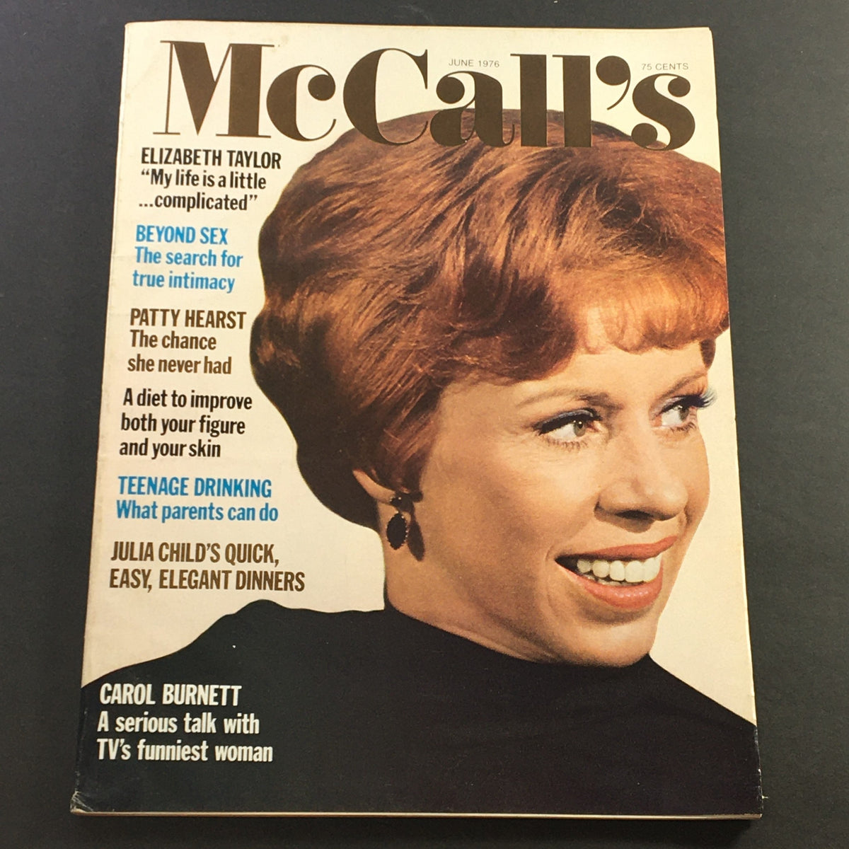VTG McCall's Magazine June 1976 featuring Carol Burnett on the cover, showcasing pop culture and women's interests of the 1970s.