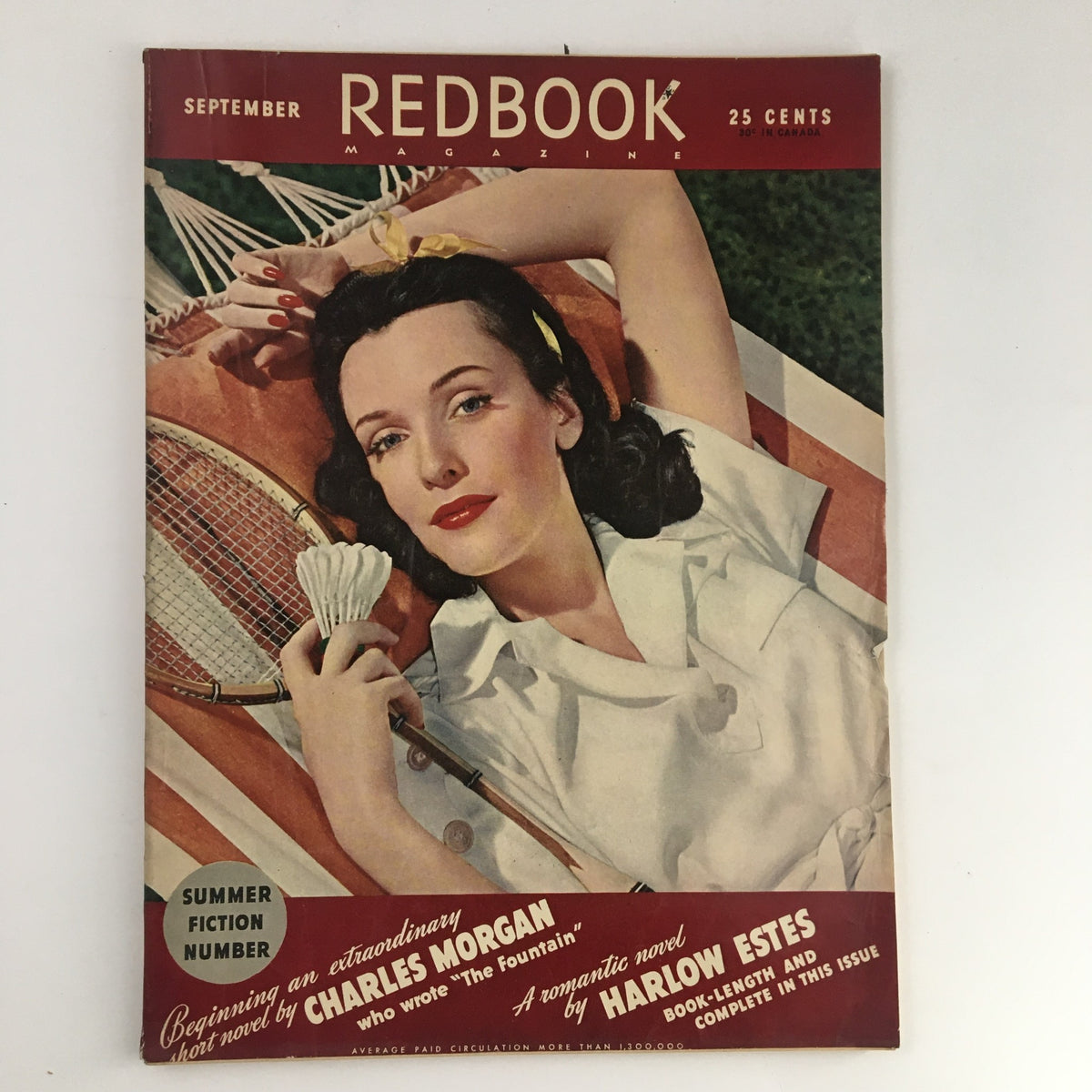 VTG Redbook Magazine September 1941 featuring a beautiful model in a vintage pose, highlighting classic fashion and style from the early 1940s.