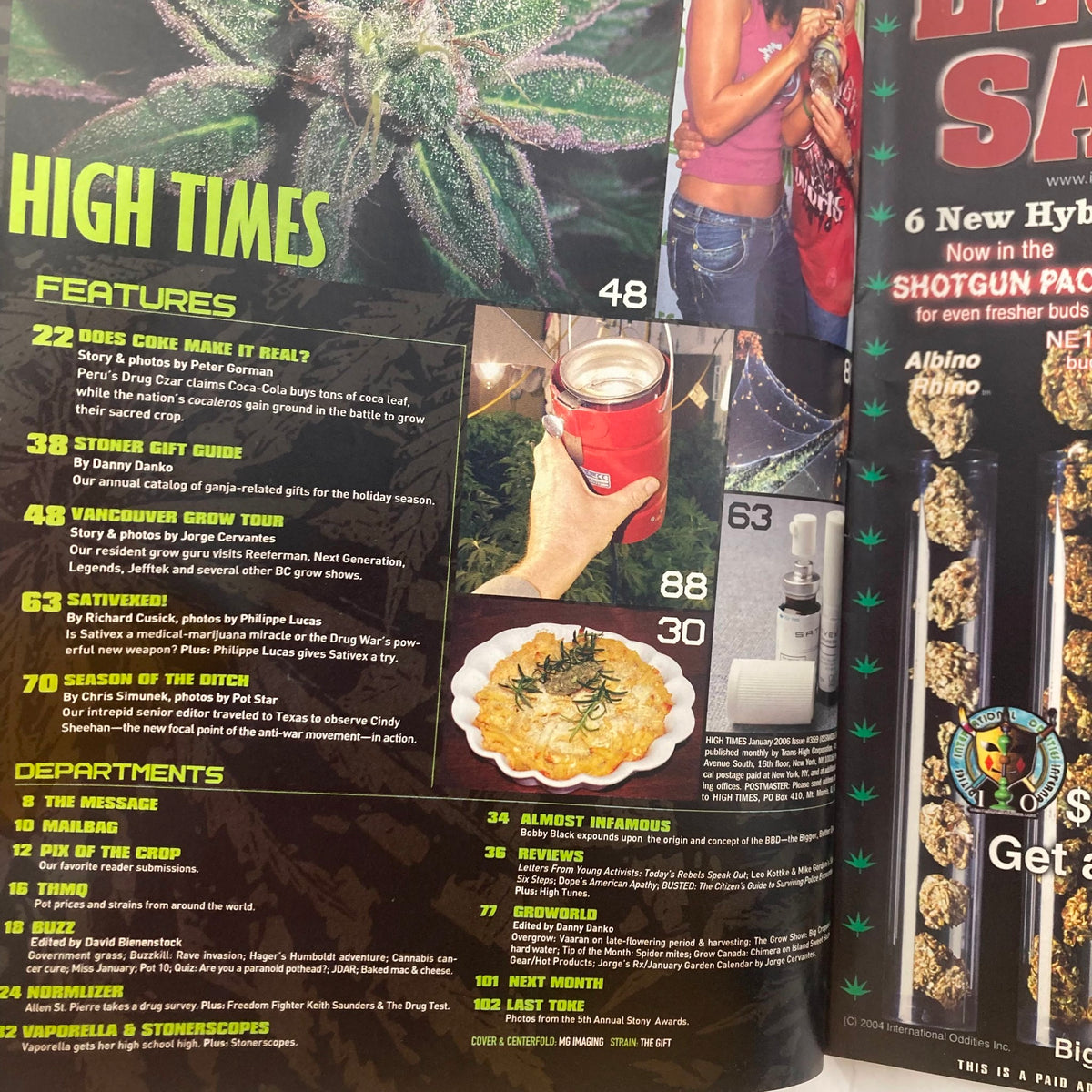 Cover page of High Times Magazine January 2006 featuring Jorge Cervantes, showcasing cannabis cultivation tips and techniques.