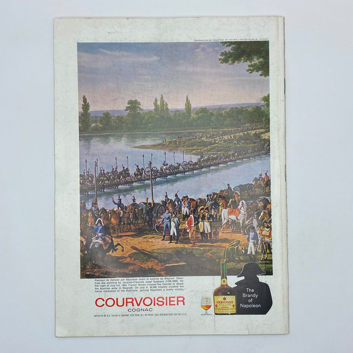 Back cover of The New Yorker magazine with an advertisement for Courvoisier cognac, displaying a historical scene with people and horses, referencing 'The New Yorker Complete Magazine December 28, 1968 Andrei Francoi Cover No Label'.