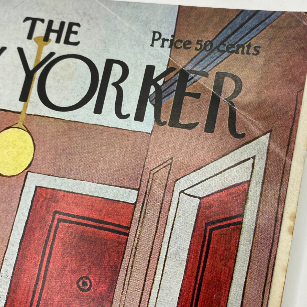 Close-up of the The New Yorker Complete Magazine November 15, 1969 title, highlighting the vintage price of 50 cents, with a Charles E. Martin cover illustration.