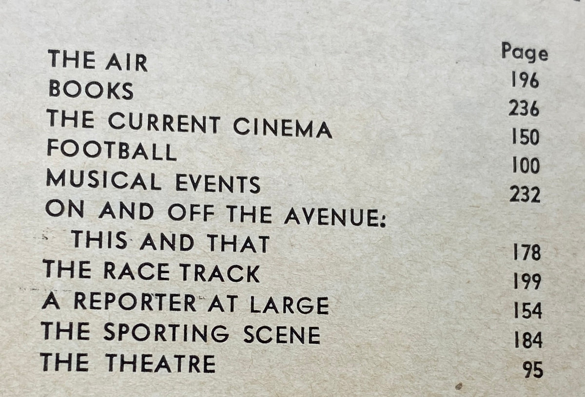 Content page of The New Yorker magazine, October 29, 1966, listing feature articles including The Air, Books, Current Cinema, and more.