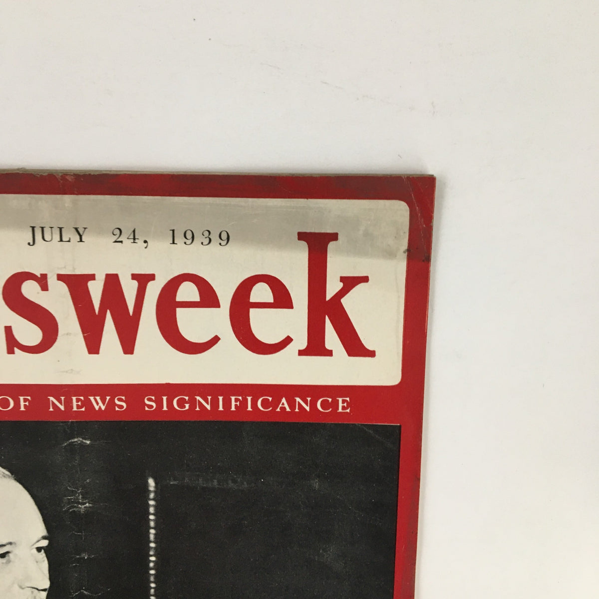 Front page of Newsweek Magazine July 24, 1939 showing the logo and date, capturing the essence of this historic publication with a focus on law and order in American society.