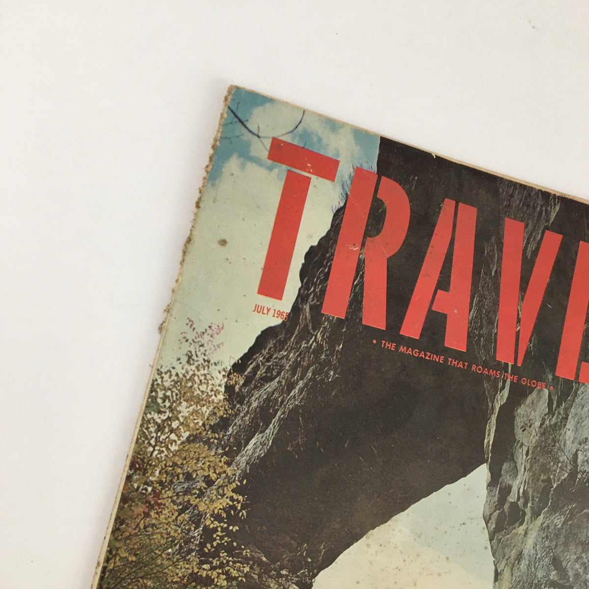 Close-up of the VTG Travel Magazine July 1965 cover highlighting the title and cover design, featuring Kentucky's State Parks and Historic U.S. Ships.
