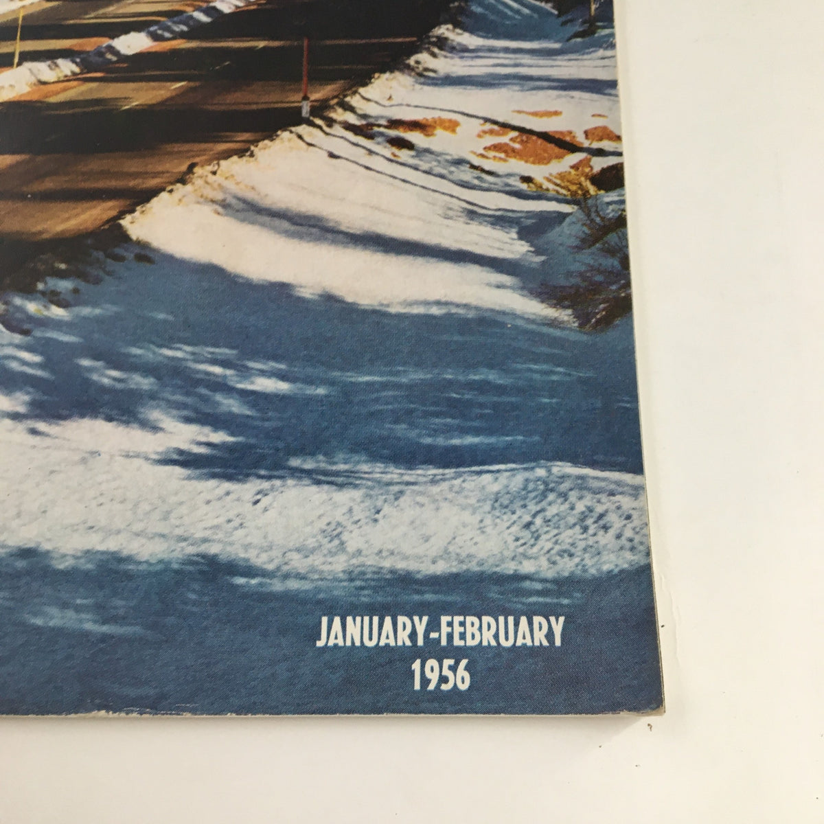 Close-up of the California Highway and Public Works January-February 1956 magazine date, highlighting 'January-February 1956'.
