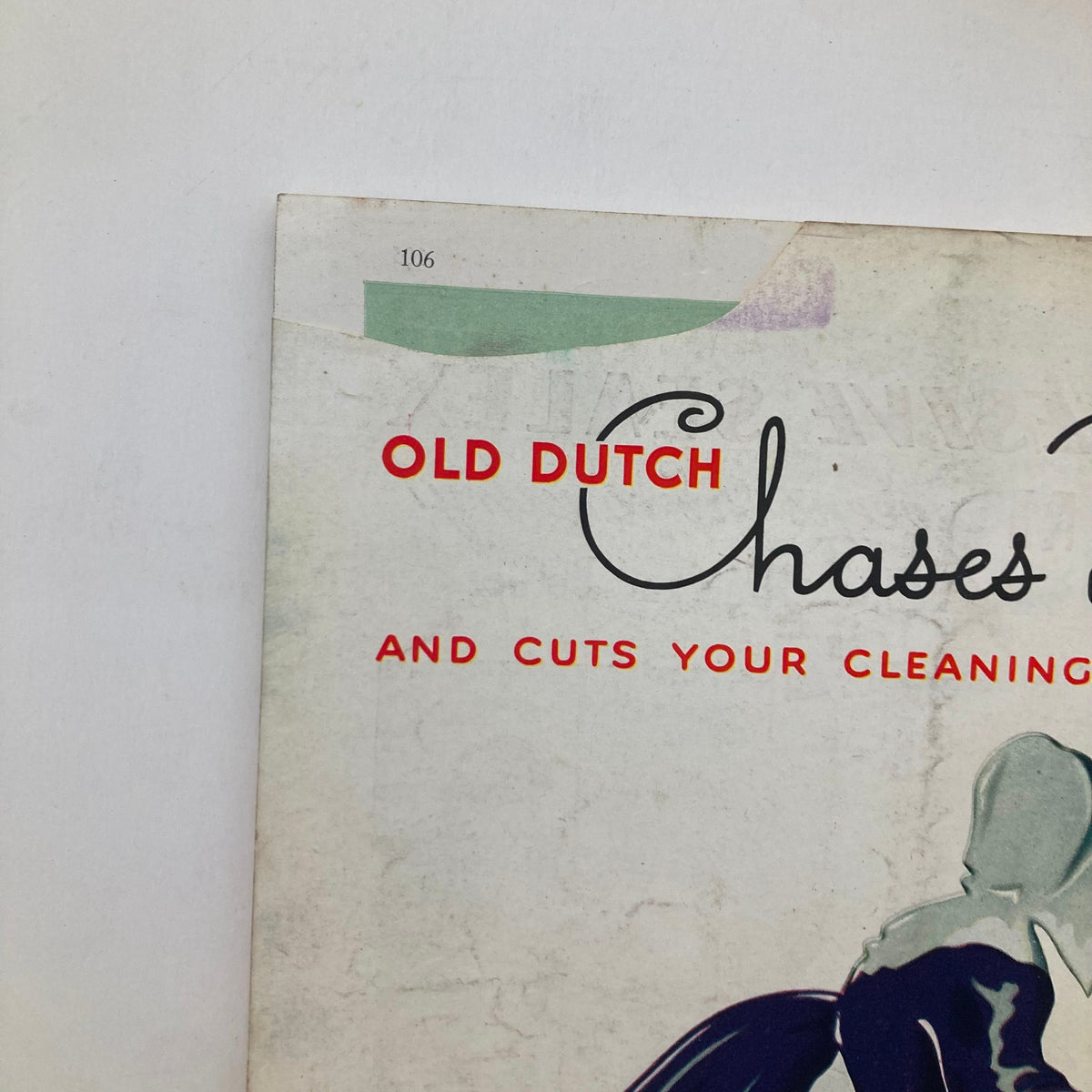Better Homes & Gardens Magazine June 1936 advertisement for Old Dutch cleaning products featuring bold typography and a vintage design.