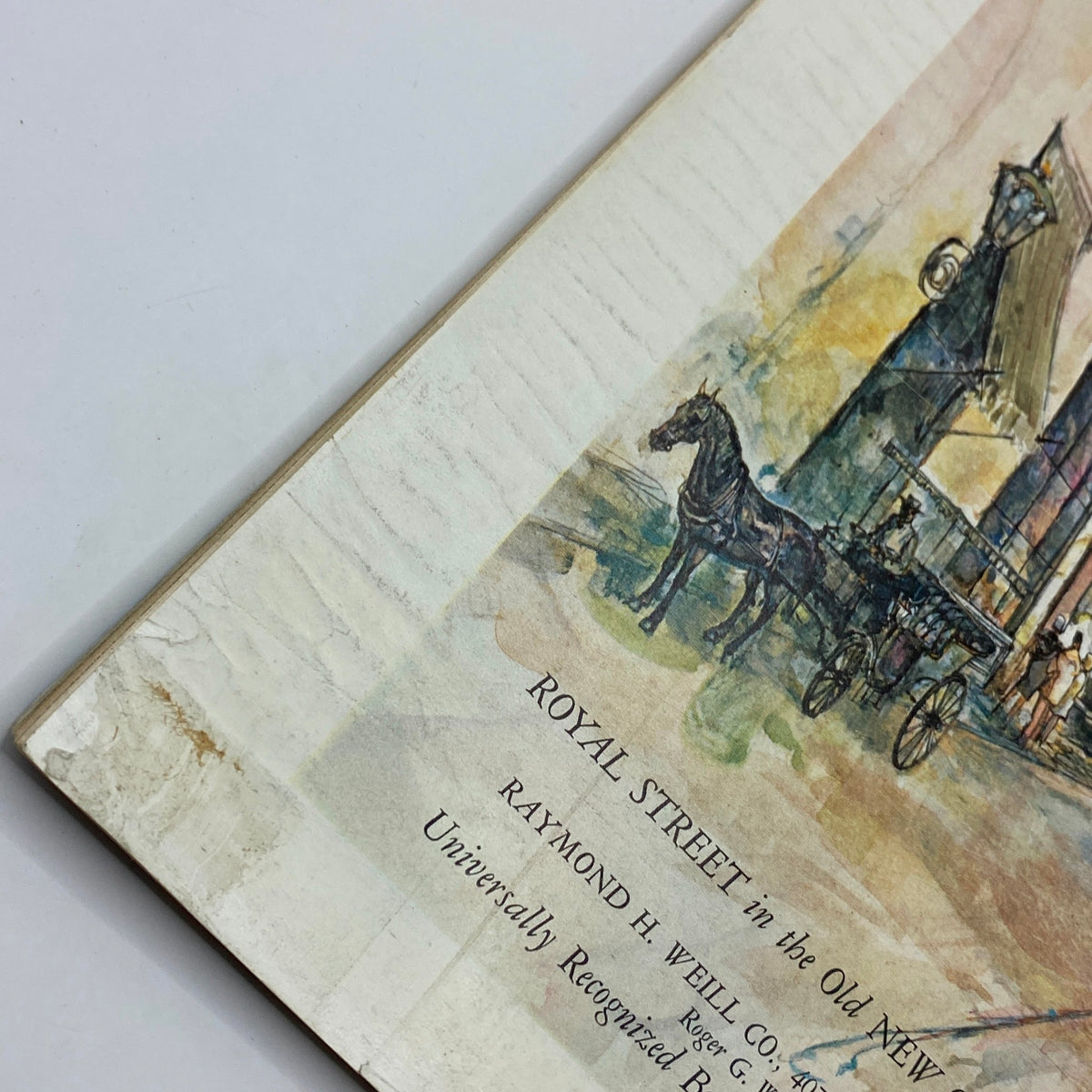 Close-up of the back cover of The New Yorker Complete Magazine December 17, 1973 featuring details of Royal Street in New Orleans.