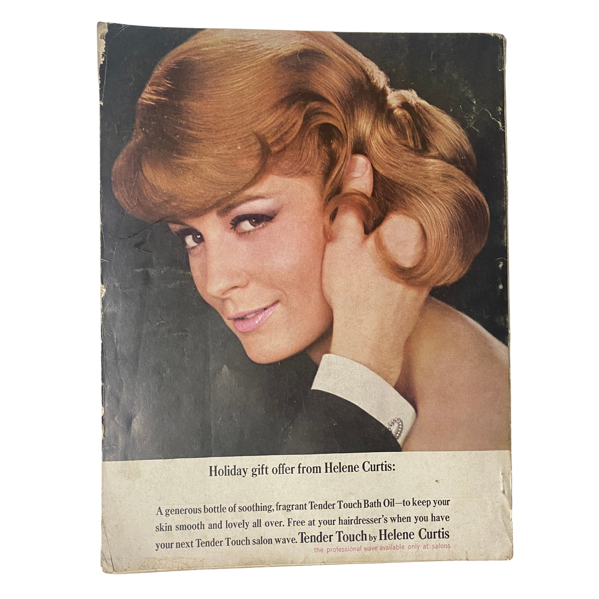 Cover of the vintage Vogue Magazine November 15, 1964 featuring a classic hairstyle and makeup, promoting Helene Curtis Tender Touch products, indicative of 1960s beauty trends.