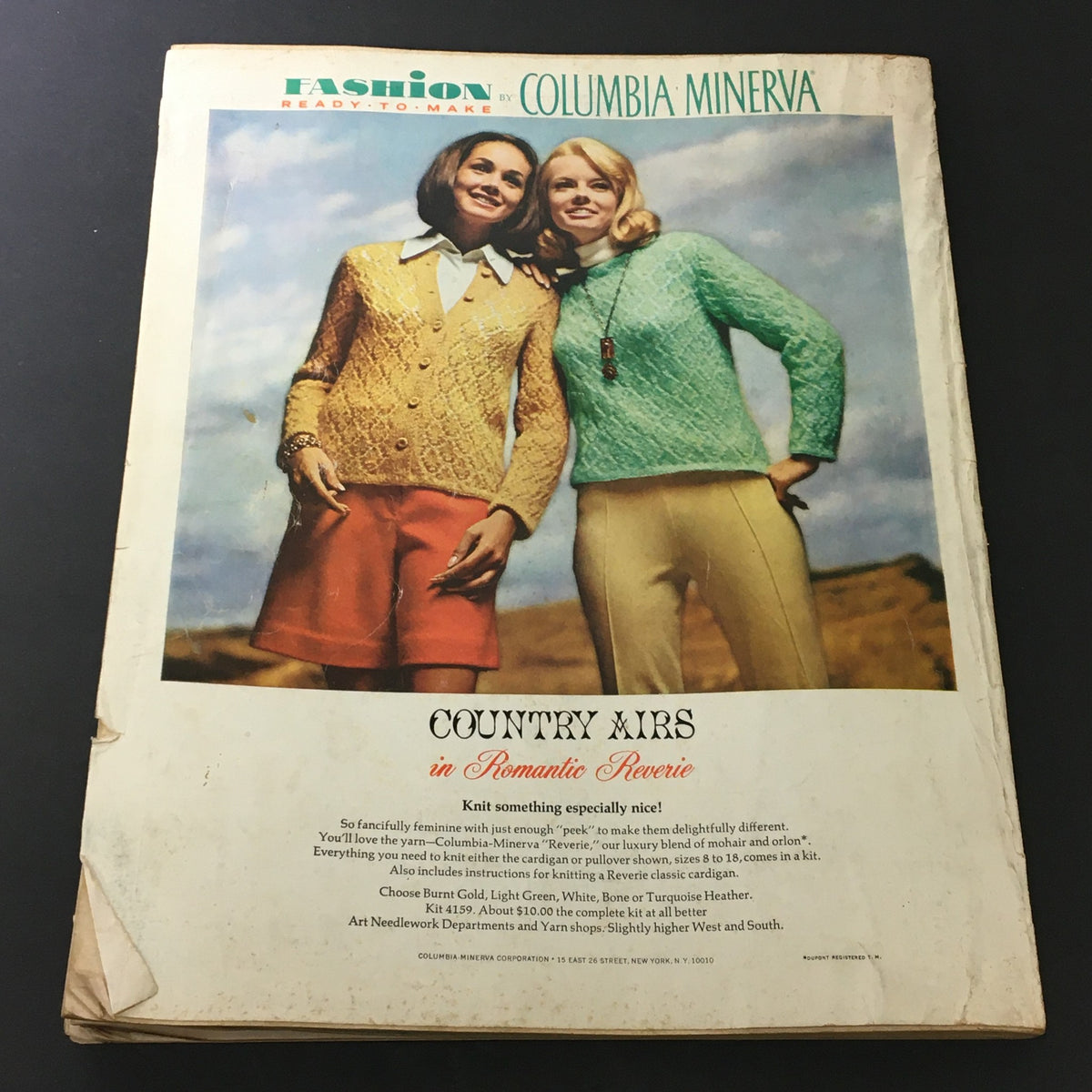 Cover of VTG McCall's Needlework & Crafts Magazine Spring Summer 1969 featuring two women wearing knitted sweaters, representing stylish fashion from the late 1960s crafting culture.
