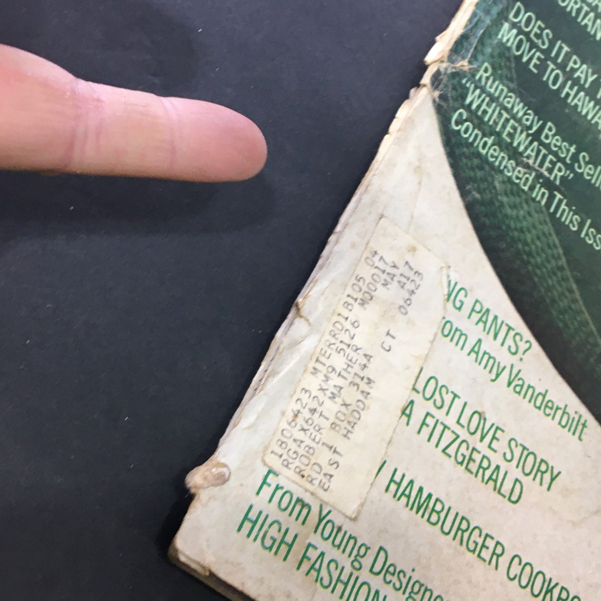 Back cover of VTG Journal Magazine January 1971 showing an address label and details of the magazine.