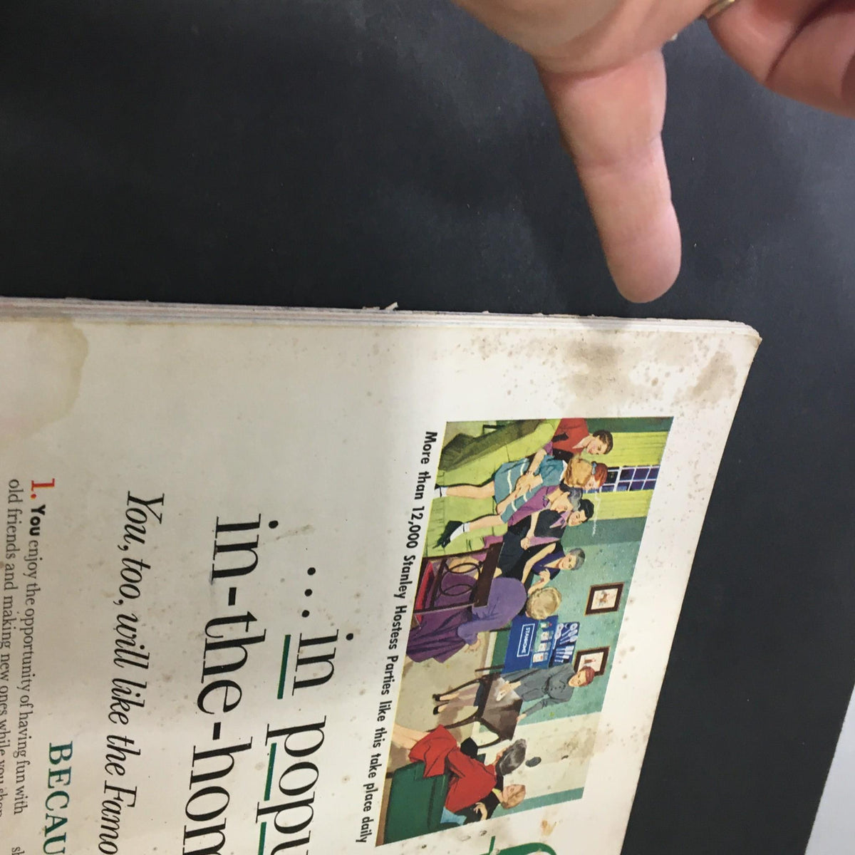 VTG Journal Magazine February 1954 featuring a detailed image of the cover showing noticeable wear, including stains and marks, highlighting the vintage charm of this collectible magazine.