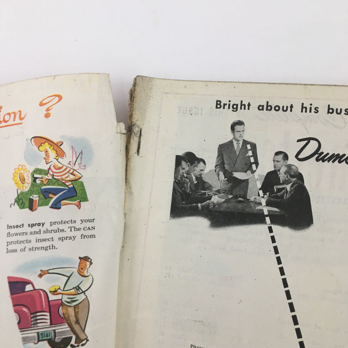 Interior page from The American Magazine September 1946 showcasing vintage advertisements including an insect spray product, highlighting the magazine's historical context.