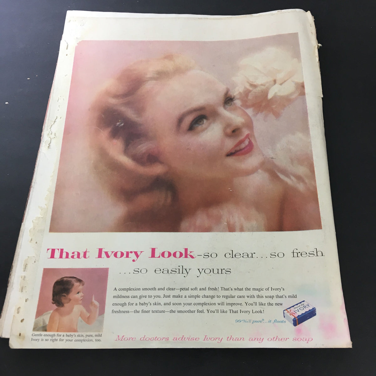 Back cover of the July 1957 VTG Journal Magazine featuring an advertisement for a soap brand emphasizing skin beauty.