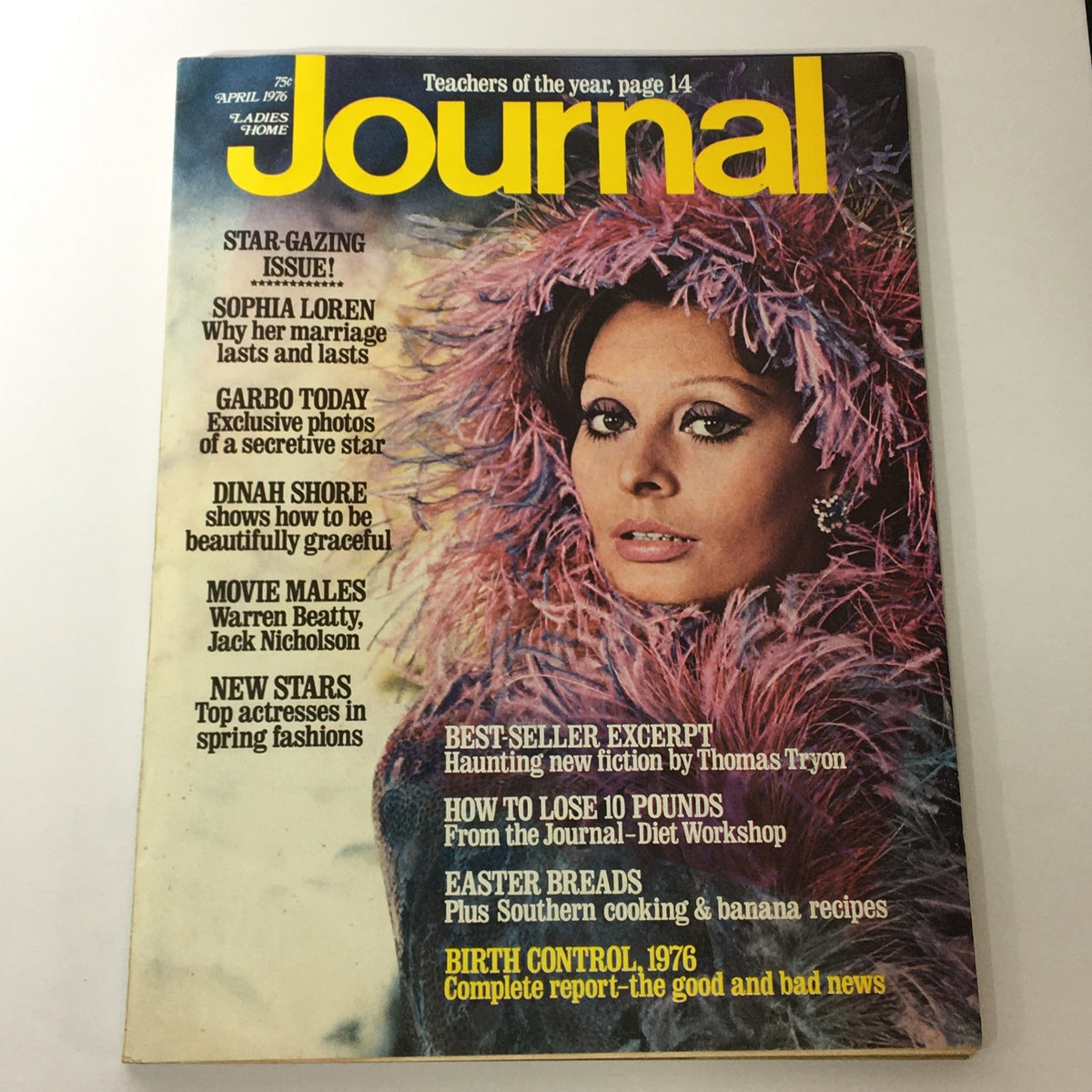 VTG Journal Magazine April 1976 Vol XCIII #4 featuring Sophia Loren on the cover, showcasing vintage style and cultural insights from the 1970s.